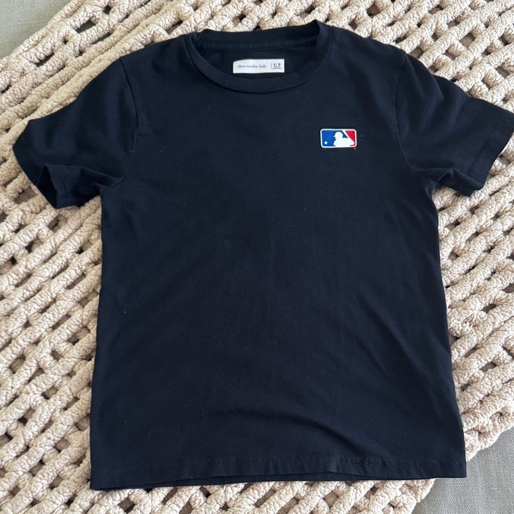 Kids Black T-Shirt with baseball Logo